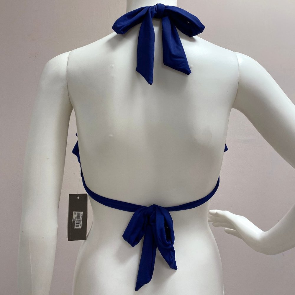 Kenneth Cole Reaction Blue Ruffled Swim Top - Picture 4 of 6